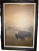 Ashbrook Bison Herd Silhouette Moody Western - Premium Framed Wall Art Print on Paper 26"x36" New In Box $299 - 2