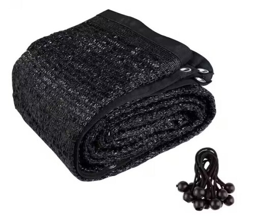 Shatex 6 ft. x 8 ft. 90% Sun Shade Cloth with Grommets for Pergola Cover Canopy, Black, 12 Bungee Balls New In Box $79