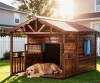 Tucker Murphy Pet Solid Wood Outdoor Dog House with Cage New in Box Factory Crated $1899 May be Incomplete