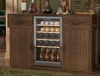17 Stories 58.7'' Large Coffee Bar Cabinet With Fridge Space, Mini Fridge Cabinet With Wine Glass Rack,mini Fridge Stand, Refrigerator Stand Buffet Sideboard Table Liquor Wine Cabinet New Shelf Pull $599