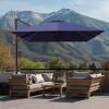 Arlmont & Co Gaudenz 10x13 Ft Rectangle Cantilever Umbrella without Weighted Base in Navy New in Box $599