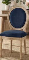Ophelia & Co Amando 20" H Mid-Century King Louis Back Solid Wood Dining Side chair in Navy Blue Velvet New in Box $399