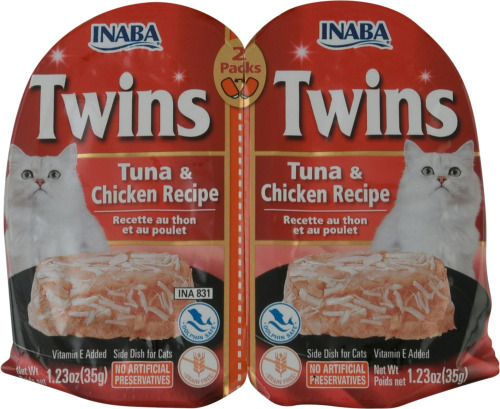 Inaba Food Cat Tuna & Chicken Recipe Twins - 1.23 oz. 2-Pack New