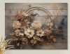 Lark Manor&trade; Farmhouse Wreath Still Life - Wreath Wood Panel Wall Art On Natural Pine Wood, 24" H x 32" W New In Box $299