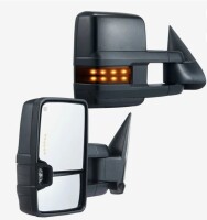 VEVOR Towing Mirrors, Left & Right Pair Set for Chevrolet Silverado (2014-2019)/GMC, Power Heated with Signal Light & LED Driving Light, Manual Controlling Telescoping Folding, Heating Defrost, Black New In Box $299