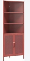 Novogratz Channing Corner Storage Cabinet with 2 Doors, Terracotta New In Box $499