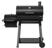 Royal Gourmet Barrel Charcoal Grill with Offset Smoker, Sturdy Front Shelf & Bottom Shelf, Black New In Box $399
