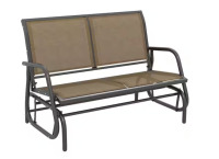 Outsunny Outdoor Glider Bench for 2 People Light Mixed Brown Color Maximum Load 572 lbs. New In Box $299