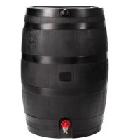 RTS Home Accents 50 Gal. Rain Barrel in Black with Plastic Spigot New in Box $199
