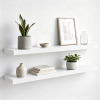 Ebern Designs 2-Piece 9.3" Extra Deep Wood Floating Shelves, Modern Design Wall Mount Display Shelves, 1.5" H x 36" W x 9.3" D New In Box $199