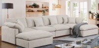 Latitude Run 5-Piece Modular Chenille Sectional in Beige (5 Boxes) New In Box (Simialr to picture) $1999