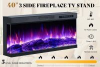 AMERLIFE 40" Electric Fireplace Insert &ndash; 62&deg;&ndash;82&deg; temperature change can be controlled remotely for added convenience. 5120 BTUs, supplements 500 sq. ft. of heat New in Box $599