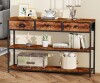 Latitude Run&reg; Console Table with 3 Fabric Drawers, Console Table Metal Frame Sofa Table with 2 Shelves for Living Room and Hallway New In Box $299