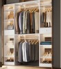 Rebrilliant 58"- 90" W Closet System with Wooden Drawers and Hanging Rods(Cut to Fit) in White New Open Box $499