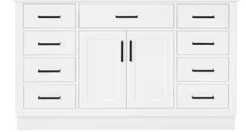ARIEL Hepburn 54 in. Single Sink Freestanding Bathroom Vanity Cabinet in White New Floor Model $2099