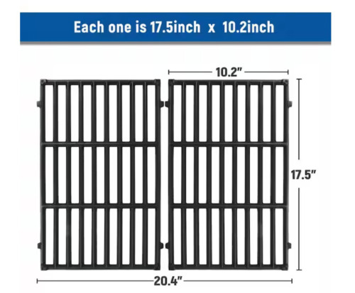 SHINESTAR 7637 Grill Grates Replacement for Weber Spirit E-210 S-210, Spirit II 200 Series Cast Iron (2-Pack) / Nexgrill 13 in. x 17 in. Cast Iron Cooking Grate New Assorted $89