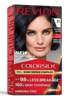 Revlon ColorSilk Permanent Hair Color with Bond Repair Complex - 21 Intense Indigo - 1 pack: Ammonia-Free, For All Hair Types New In Box