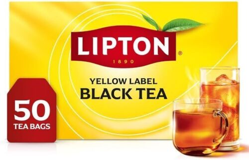 Lipton Black Tea Bags, Hot or Iced High Caffeine Tea, 50 Total Bags New Best by 1/2029