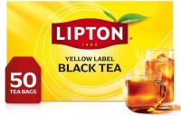 Lipton Black Tea Bags, Hot or Iced High Caffeine Tea, 50 Total Bags New Best by 1/2029