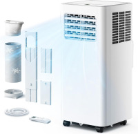 EUHOMY Portable Air Conditioners, 10,000 BTU 4-in-1 AC Unit, 450 Sq. Ft. 4 Modes (Cool, Dry, Fan, Sleep), 400 CFM, Remote & Panel Control, Easy Installation, 20&ndash;50 in. Window Kit, 50dB for Any Room New In Box $399