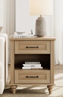 Charlton Home&reg; Scarlett 2-Drawer Solid and Manufactured Wood Nightstand with Solid Wood Legs New In Box $499