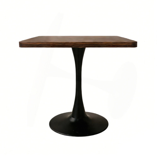 George Oliver Square Dining Table, 27.6" Tulip Table With Thickened Edge Decor Tabletop & Metal Pedestal, Mid Century Modern Bistro Table For Kitchen, Small Places, Living Room, Cafe (Walnut Color) New In Box $399
