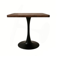 George Oliver Square Dining Table, 27.6" Tulip Table With Thickened Edge Decor Tabletop & Metal Pedestal, Mid Century Modern Bistro Table For Kitchen, Small Places, Living Room, Cafe (Walnut Color) New In Box $399