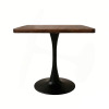 George Oliver Square Dining Table, 27.6" Tulip Table With Thickened Edge Decor Tabletop & Metal Pedestal, Mid Century Modern Bistro Table For Kitchen, Small Places, Living Room, Cafe (Walnut Color) New In Box $399