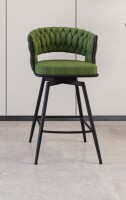 English Elm 26" Bar Chair Linen Woven Bar Stool, Black legs Barstool No Adjustable Kitchen Island Chair New In Box $399