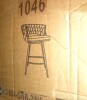 English Elm 26" Bar Chair Linen Woven Bar Stool, Black legs Barstool No Adjustable Kitchen Island Chair New In Box $399 - 2