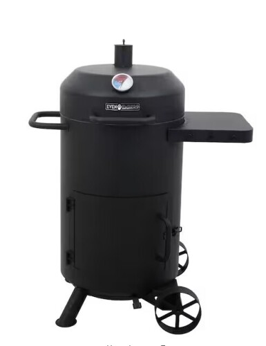 Even Embers Charcoal Drum Smoker and Grill in Black New In Box $599