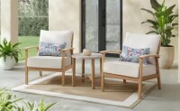 Hampton Bay West Haven 3-Piece Wicker Outdoor Conversation Set with CushionGuard Almond Cushions New in Box $799