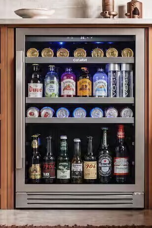 Ca'Lefort 24 inch 220 Cans(12 oz.) Beverage Cooler Beer Drink Refrigerator Built-in or Under-Counter Fridge Quiet Compressor New in Box $899