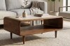 Liv & Skye 36 in. Brown Rectangle Travertine Stone Coffee Table with Open Storage Shelf New in Box $699