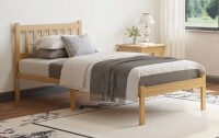 Ebern Designs 14"H TwinXL Heavy-Duty Easy Assembly Solid Wood Bamboo Platform Bed Frame with Headboard Metal Slats No Box Spring Need & No Squeak in Natural $399
