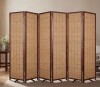 Seafuloy 92 in. W 64 in. H Brown Bamboo Room Divider Screen, Natural Weave Privacy Partition Indoor Outdoor New in Box $299