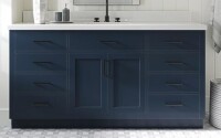 ARIEL Bathroom Vanity 66" Inch in Midnight Blue, with Top Single Sink Configuration 2 Soft Closing Doors, 9 Full Extension Dovetail Drawers, Toe Kick New In Box 2 Boxes $2099