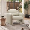 Roundhill Furniture Dylan Modern Upholstered Barrel Armchair, Cream White, New in Box $299