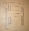 Pop Maison Mia Modern Gold Chenille Dining Chair with Arms, Ivory $399 - 2