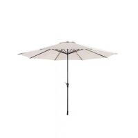 Hampton Bay 9' Aluminum Market Crank and Auto-Tilt Patio Umbrella in Putty Beige, Nw in Box $299