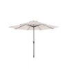 Hampton Bay 9' Aluminum Market Crank and Auto-Tilt Patio Umbrella in Putty Beige, Nw in Box $299