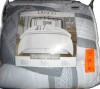 Lanco Striped 7 Piece Grey White Comforter Set, King Size Microfiber Bedding, All Season Bedding Set, Bed Skirt, Pillows & Shams New $299 - 2