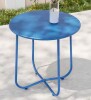 Sonkuki Navy Blue Round Metal Frame Outdoor Side Table Modern Industrial Style with Weather Resistant New In Box $199