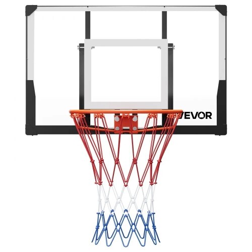 VEVOR 44" PC Backboard Mounted Basketball Hoop Outdoor with Solid Steel, 0.08 inch Thickened Backboard, Thickened Woven Nylon Basketball Net, Indoor & Outdoor Use, New in Box $299