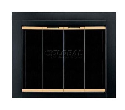 DYNA-GLO Pleasant Hearth Arrington Fireplace Glass Door Black With Gold Trim 43-1/2inL x 33inH New In Box $799