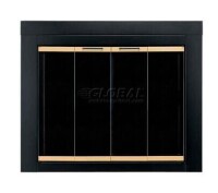 DYNA-GLO Pleasant Hearth Arrington Fireplace Glass Door Black With Gold Trim 43-1/2inL x 33inH New In Box $799