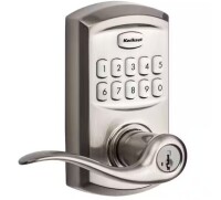 Kwikset SmartCode 917 Satin Nickel Keypad Electronic Single-Cylinder Tustin Door Handle Featuring SmartKey Security $299