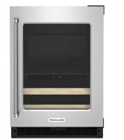 KitchenAid 24 in. 14-Bottle Wine and Beverage Cooler in Black Cabinet with Stainless Door $2899