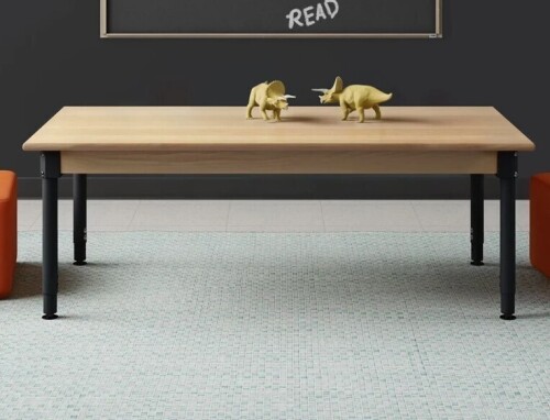 Wood Designs Solid Wood Adjustable Rectangle 4 Students Activity Table, 48"L x 30"W New In Box $499