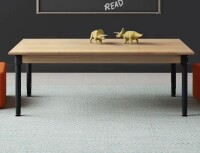 Wood Designs Solid Wood Adjustable Rectangle 4 Students Activity Table, 48"L x 30"W New In Box $499